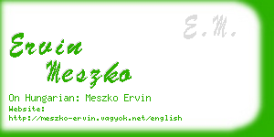 ervin meszko business card